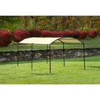 10 ft. W x 18 ft. D Monarc Canopy with 2 in. Black Steel Frame and Waterproof, UV-Resistant Sandstone Cover