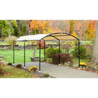 10 ft. W x 18 ft. D Monarc Canopy with 2 in. Black Steel Frame and Waterproof, UV-Resistant Sandstone Cover