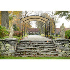 10 ft. W x 18 ft. D Monarc Canopy with 2 in. Black Steel Frame and Waterproof, UV-Resistant Sandstone Cover