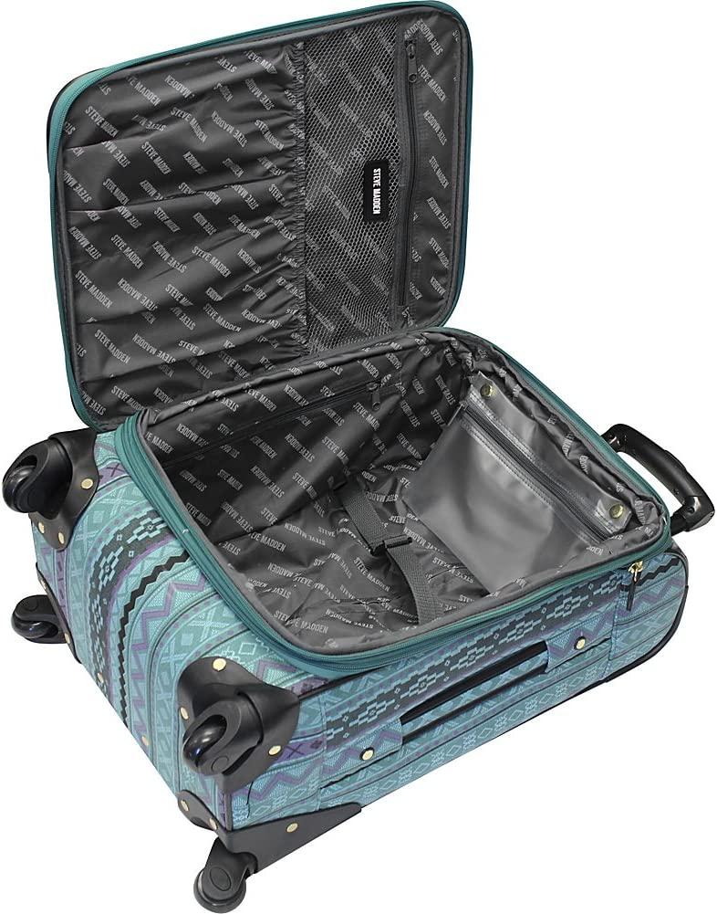 er Luggage Collection - Expandable 24 Inch Softside Bag - Durable Mid-sized Lightweight Checked Suitcase with 4-Rolling Spinner Wheels (Legends Turquoise)