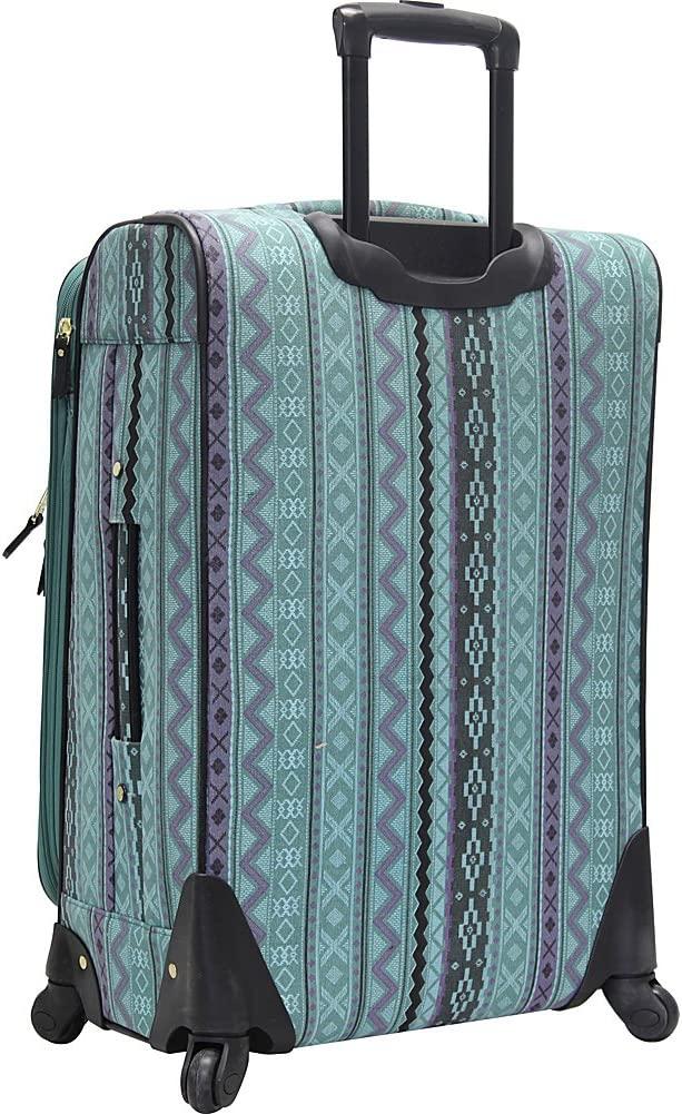 er Luggage Collection - Expandable 24 Inch Softside Bag - Durable Mid-sized Lightweight Checked Suitcase with 4-Rolling Spinner Wheels (Legends Turquoise)