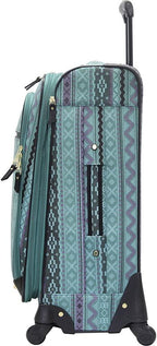 er Luggage Collection - Expandable 24 Inch Softside Bag - Durable Mid-sized Lightweight Checked Suitcase with 4-Rolling Spinner Wheels (Legends Turquoise)