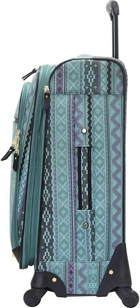 er Luggage Collection - Expandable 24 Inch Softside Bag - Durable Mid-sized Lightweight Checked Suitcase with 4-Rolling Spinner Wheels (Legends Turquoise)