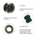 36 in. D Oversized Pre-Lit Glittered Pine Cone Artificial Christmas Wreath with 50 Warm White Lights
