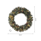 36 in. D Oversized Pre-Lit Glittered Pine Cone Artificial Christmas Wreath with 50 Warm White Lights