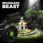 40V Cordless Lawn Mower, 17 Inch Electric Battery Powered Lawn Mower with 2x4.0Ah Batteries, 6 Height Adjustment, 50L Grass Bag, 1200W Brushless Motor, 40min Runtime for 500㎡ Yard
