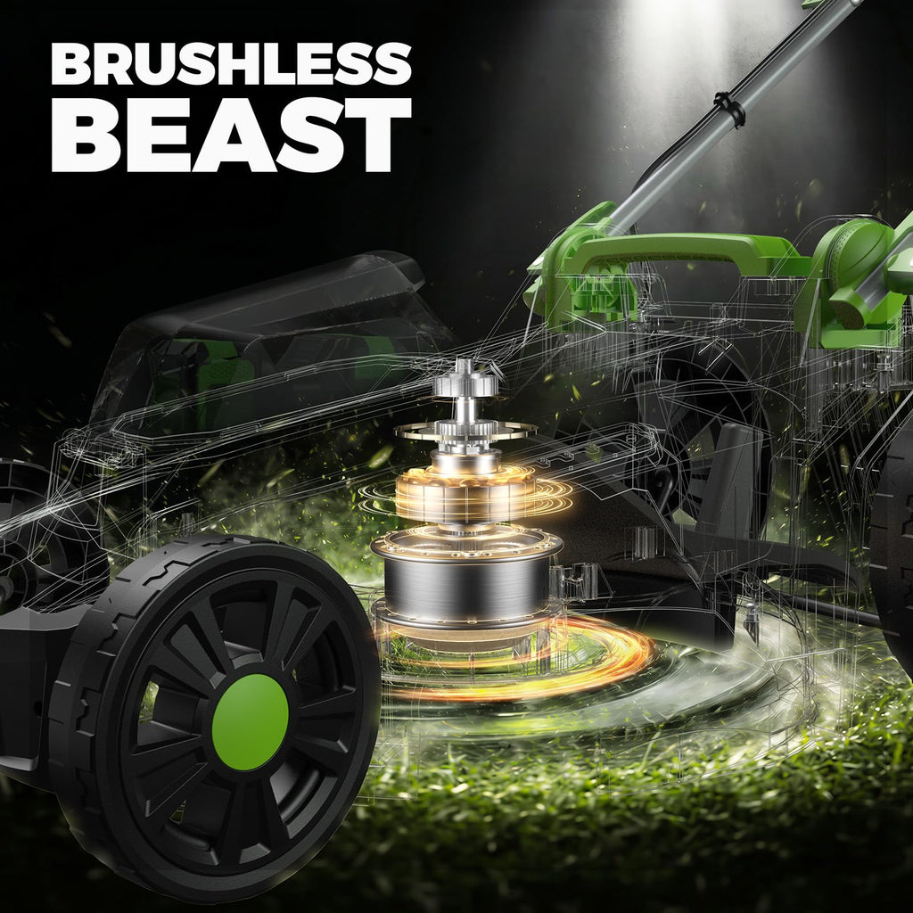 17" Cordless Lawn Mower, 40V Electric Lawnmower for Garden/Patio/Yard/Lawn | 2 x 20V 4.0Ah Battery, 17 inch Cutting Width, 6 Adjustable Height, 50L Grass Bag, Bagging Mode&amp;Mulching Mode