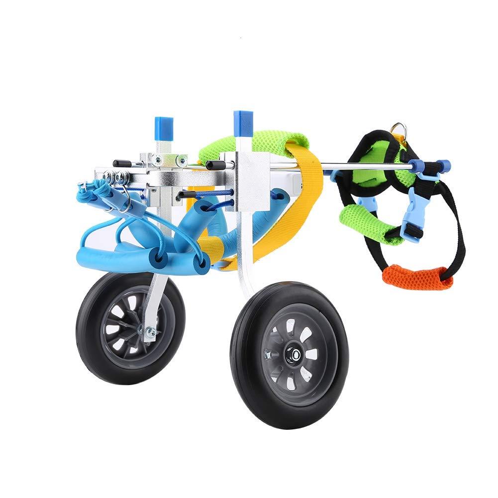 ELEAMO 2 Wheels Wheelchair for Dog Hind Legs Rehabilitation Adjustable Dog Wheelchair Cart for Pet Disability Lightweight Easy Assemble Wheelchair for Doggie Back Legs,