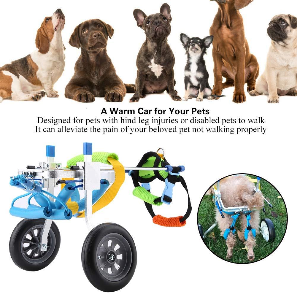 ELEAMO 2 Wheels Wheelchair for Dog Hind Legs Rehabilitation Adjustable Dog Wheelchair Cart for Pet Disability Lightweight Easy Assemble Wheelchair for Doggie Back Legs,