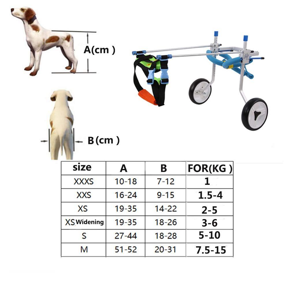 ELEAMO 2 Wheels Wheelchair for Dog Hind Legs Rehabilitation Adjustable Dog Wheelchair Cart for Pet Disability Lightweight Easy Assemble Wheelchair for Doggie Back Legs,