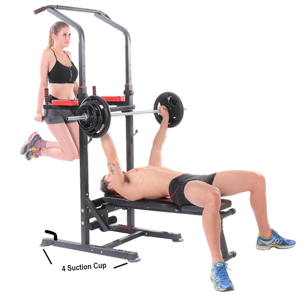 X Factor Power Tower 5 in 1 Home Gym Station with Weight Bench, Push-Up, Pull-Up &amp; Dip Stations Dip Stand Exercise Pull Up Bar,  Adjustable for Weight Lifting Workout Strength Training Power Rack