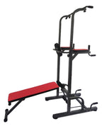 X Factor Power Tower 5 in 1 Home Gym Station with Weight Bench, Push-Up, Pull-Up &amp; Dip Stations Dip Stand Exercise Pull Up Bar,  Adjustable for Weight Lifting Workout Strength Training Power Rack