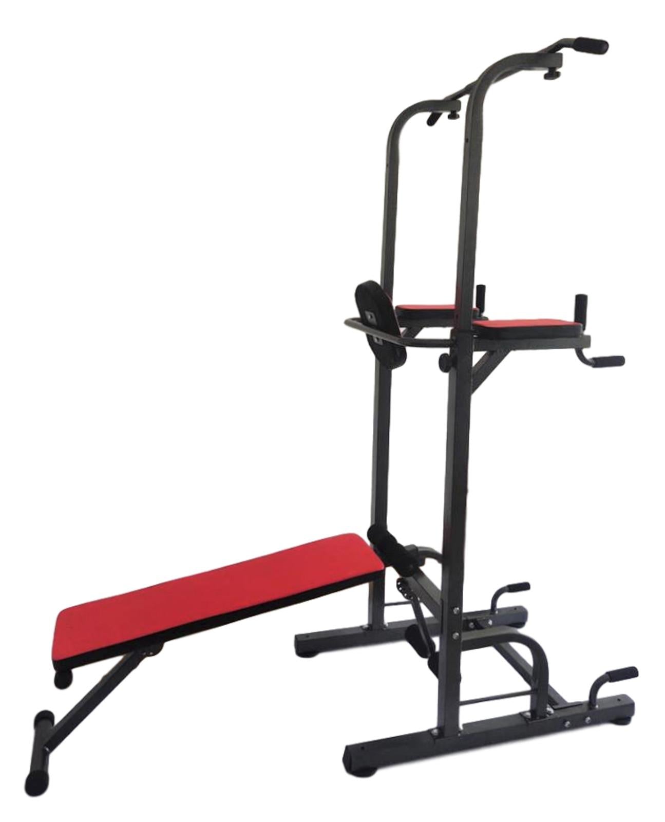 X Factor Power Tower 5 in 1 Home Gym Station with Weight Bench, Push-Up, Pull-Up &amp; Dip Stations Dip Stand Exercise Pull Up Bar,  Adjustable for Weight Lifting Workout Strength Training Power Rack