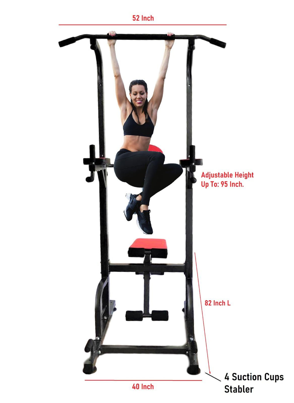 X Factor Power Tower 5 in 1 Home Gym Station with Weight Bench, Push-Up, Pull-Up &amp; Dip Stations Dip Stand Exercise Pull Up Bar,  Adjustable for Weight Lifting Workout Strength Training Power Rack