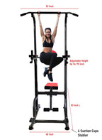 X Factor Power Tower 5 in 1 Home Gym Station with Weight Bench, Push-Up, Pull-Up &amp; Dip Stations Dip Stand Exercise Pull Up Bar,  Adjustable for Weight Lifting Workout Strength Training Power Rack