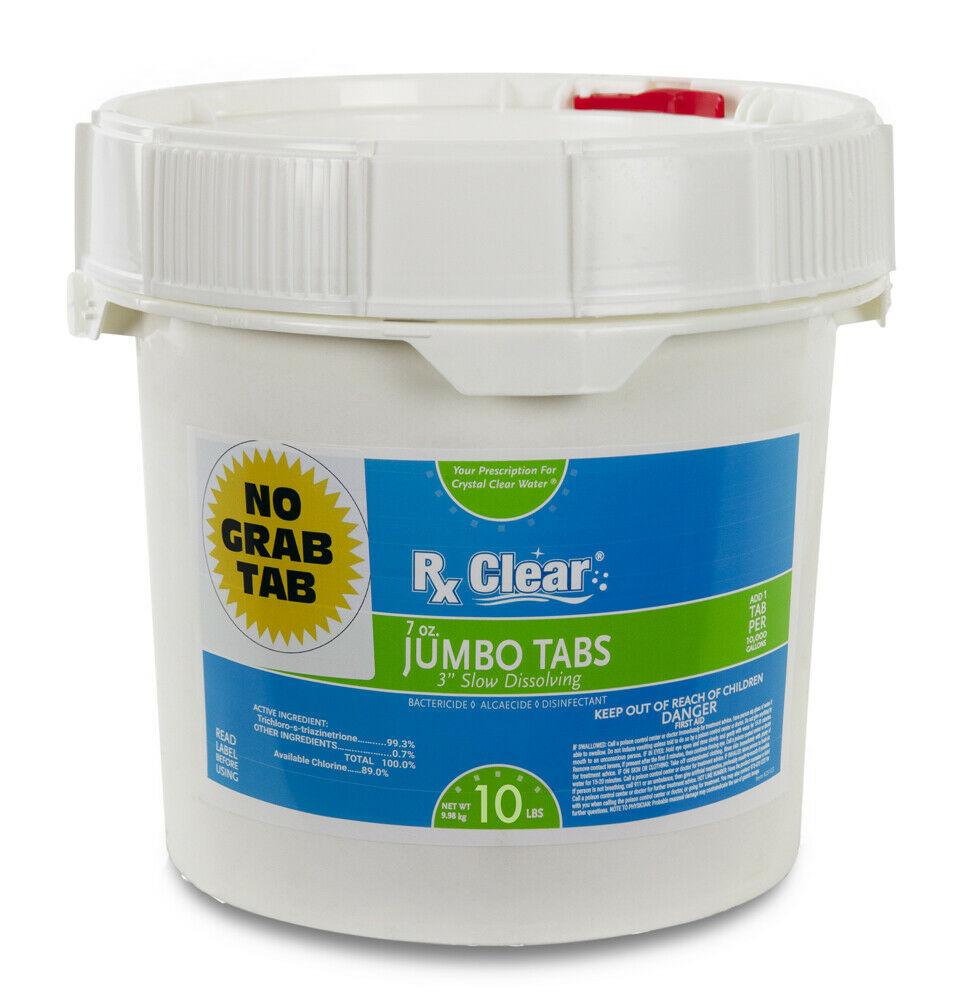 rx clear 3" inch 7 oz. stabilized chlorine swimming pool tablets (choose size)