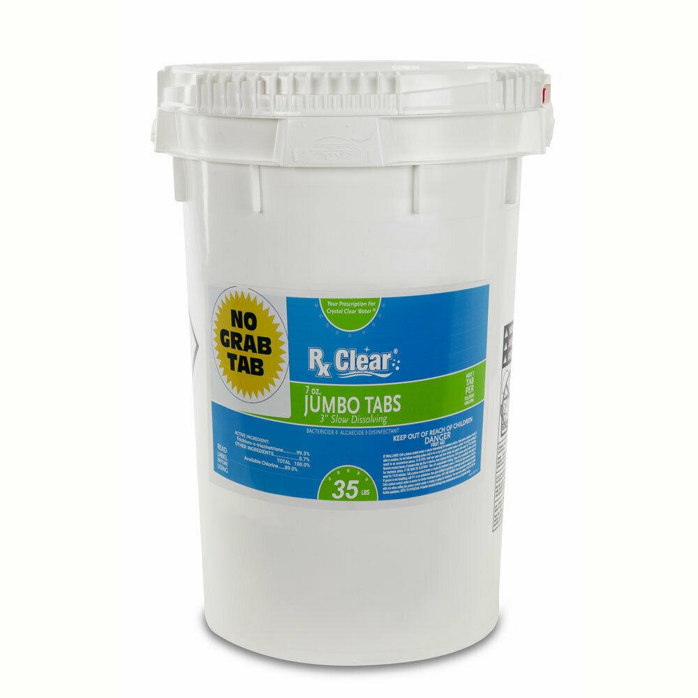 rx clear 3" inch 7 oz. stabilized chlorine swimming pool tablets (choose size)