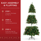 6ft Pre-Lit Pre-Decorated Holiday Spruce Christmas Tree w/ 798 Tips, 250 Lights, Metal Base