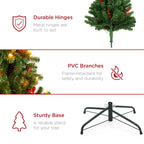 6ft Pre-Lit Pre-Decorated Holiday Spruce Christmas Tree w/ 798 Tips, 250 Lights, Metal Base