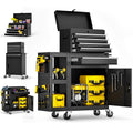 5-Drawers Rolling Tool Chest, Assembled Tool Box with Auto LocSystem & Lockable Wheels & Sliding Drawers & Detachable Top, Tool StoraCabinet