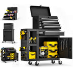 5-Drawers Rolling Tool Chest, Assembled Tool Box with Auto LocSystem & Lockable Wheels & Sliding Drawers & Detachable Top, Tool StoraCabinet