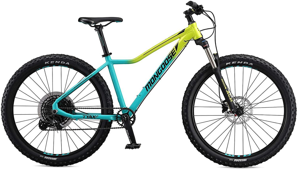 Mongoose Tyax Comp, Sport, and  Adult Mountain Bike, 27.5-29-Inch Wheels, Tectonic T2 Aluminum Frame, Rigid Hardtail, Hydraulic Disc Brakes, Multiple Colors