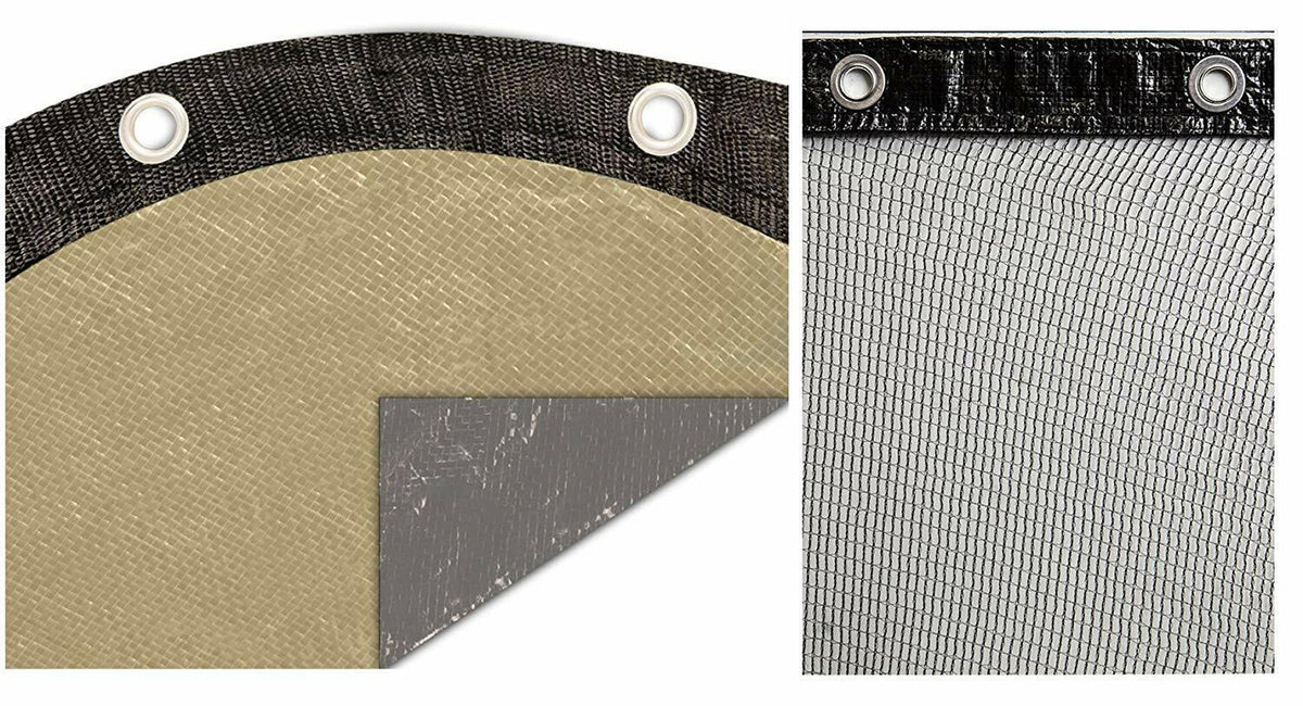 round leaf net and round supreme plus tan winter cover bundle (various sizes)