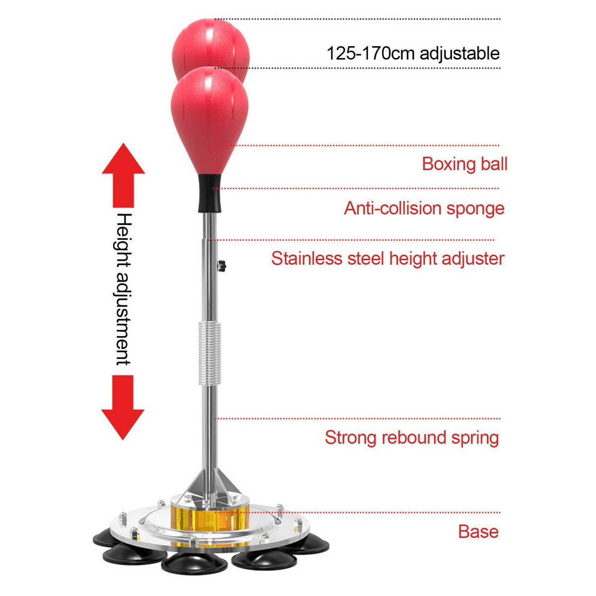 Reflex Bag Adjustable Height Standing Speed Punching Bag