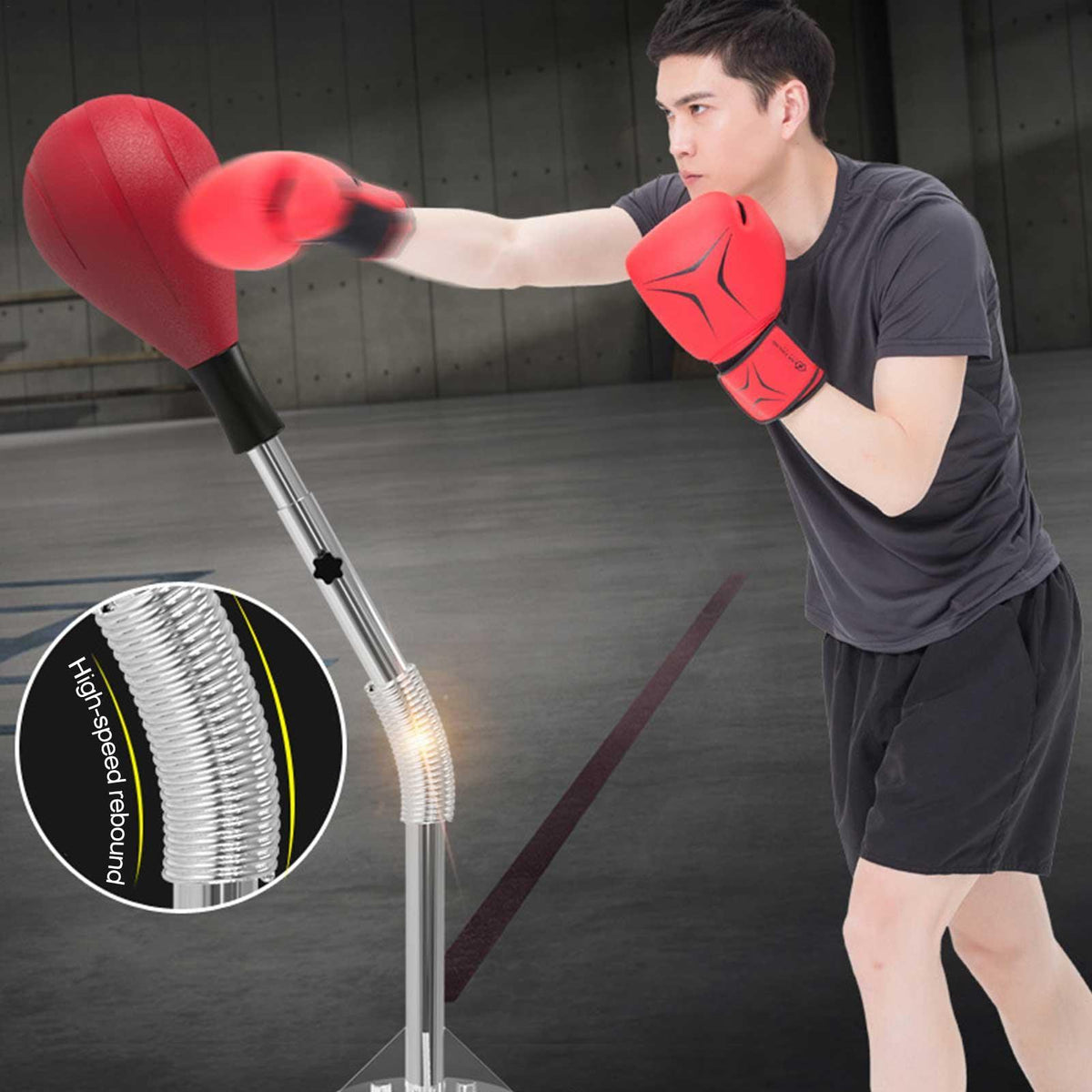 Reflex Bag Adjustable Height Standing Speed Punching Bag