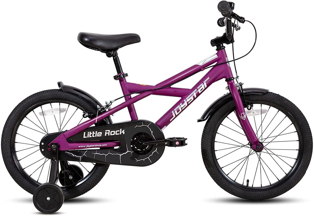 JOYSTAR Little Rock Kids Bike for 2-9 Years Boys &amp; Girls with Training Wheels &amp; Dual Handbrakes Easy Assembly 14 16 18 Inch Wheels Kids Bicycle in Black Blue Purple