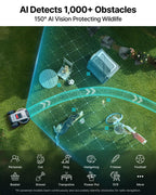 M9 Robot Lawn Mower 1/4 Acre, Dual Vision+Full-Band RTK Robotic Lawnmower, No Perimeter Wire, App Control Obstacle Avoidance, 45% Slope, Cutting Height, Multi-Zone Mapping