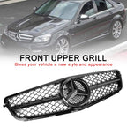 Benz C-Class W204 C300 C350 2008-2014 AMG Front Bumper Grille Grill w/LED Generic
