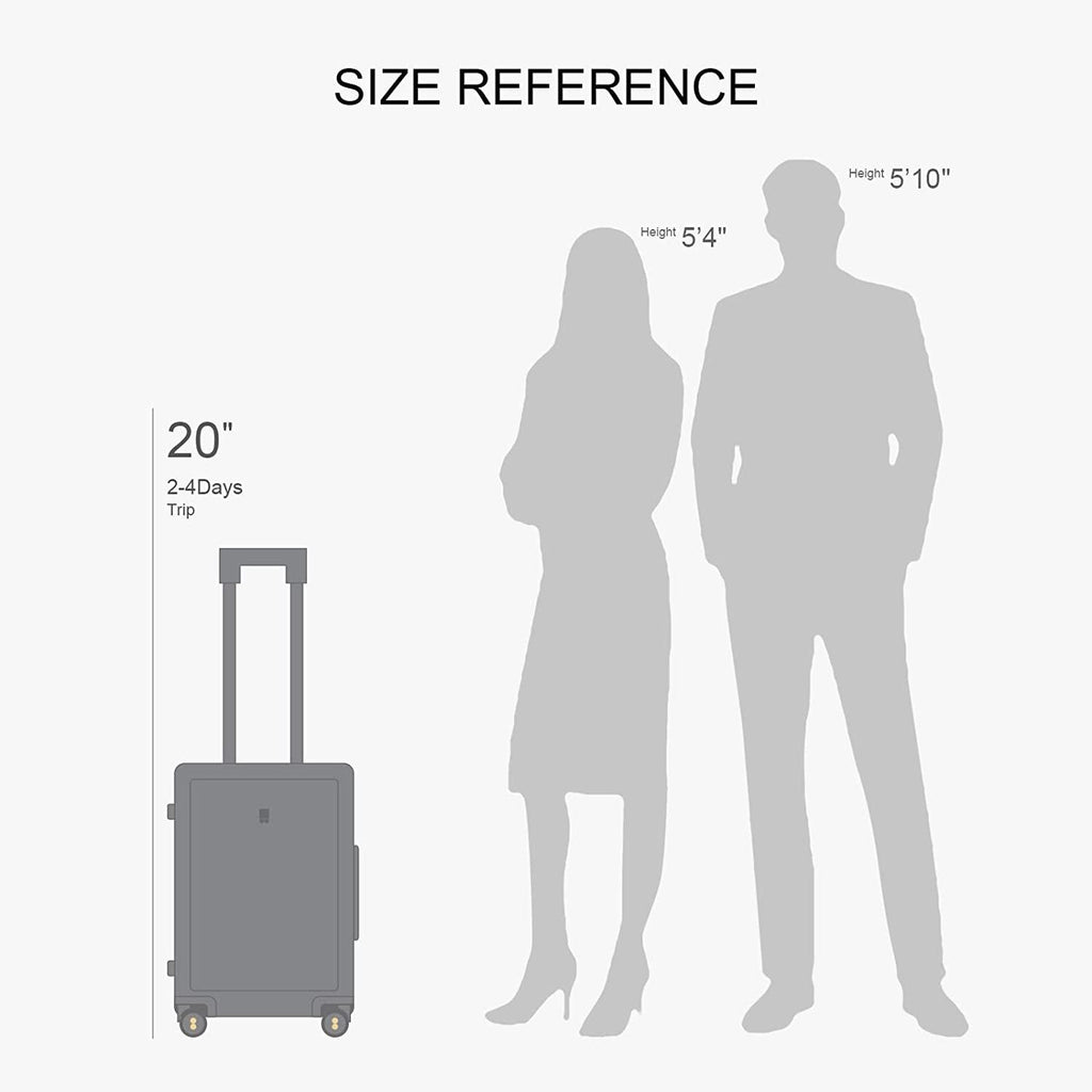 Carry on Luggage Airline Approved, Carry on Suitcases with Wheels, Lightweight PC Hardside Luminous Textured Luggage, TSA Approved, 20-Inch Carry-On, Black