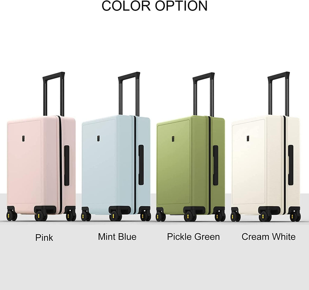 Carry on Luggage Airline Approved, Womens Suitcase, White Carry on Suitcase, 20 inch White Luggage with Spinner Wheels, Lightweight PC Luminous Textured Hardside Luggage, TSA Lock- Cream White