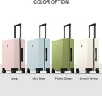 Carry on Luggage Airline Approved, Womens Suitcase, White Carry on Suitcase, 20 inch White Luggage with Spinner Wheels, Lightweight PC Luminous Textured Hardside Luggage, TSA Lock- Cream White