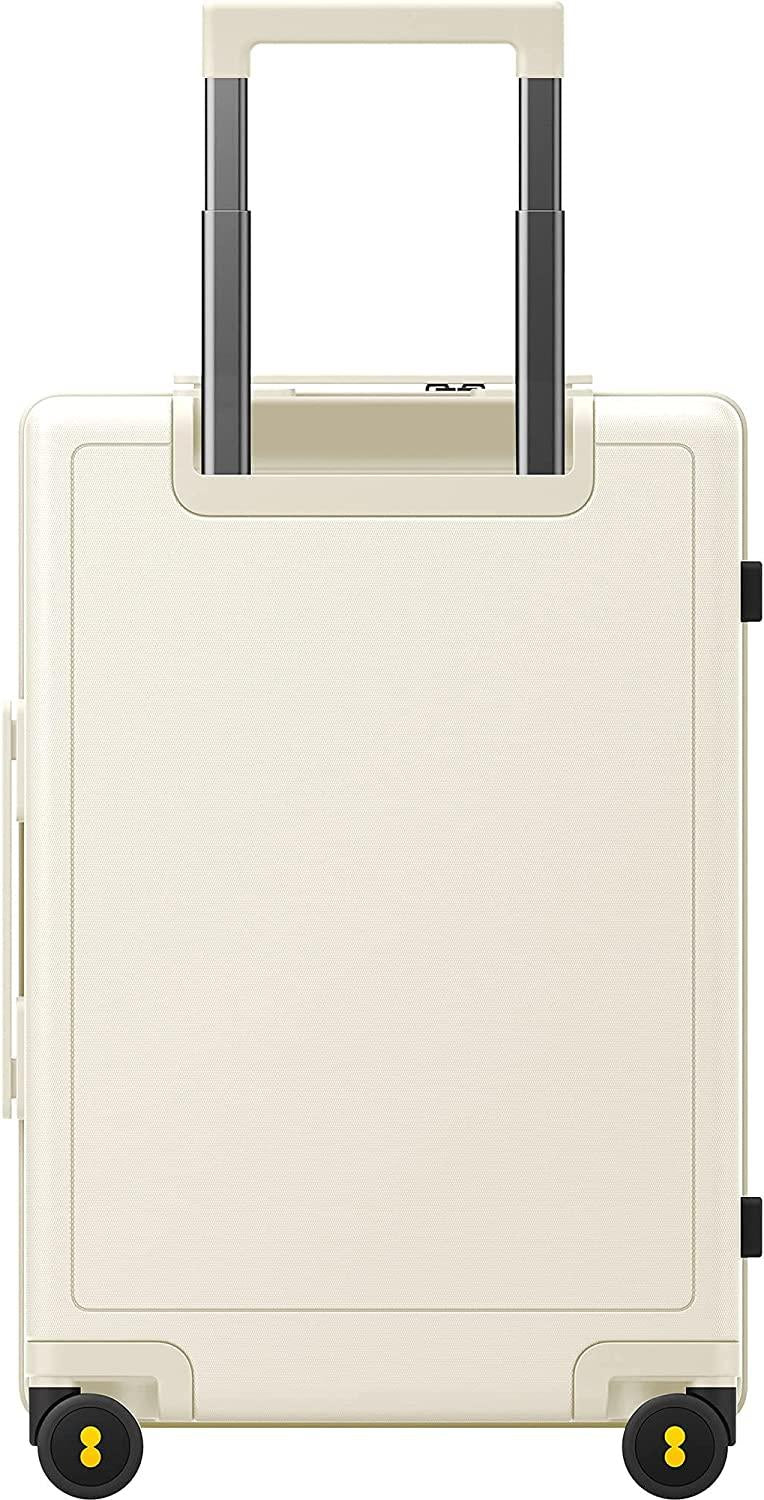 Carry on Luggage Airline Approved, Womens Suitcase, White Carry on Suitcase, 20 inch White Luggage with Spinner Wheels, Lightweight PC Luminous Textured Hardside Luggage, TSA Lock- Cream White