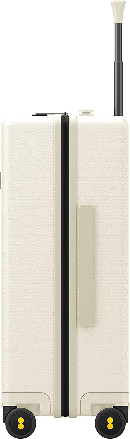 Carry on Luggage Airline Approved, Womens Suitcase, White Carry on Suitcase, 20 inch White Luggage with Spinner Wheels, Lightweight PC Luminous Textured Hardside Luggage, TSA Lock- Cream White