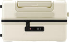 Carry on Luggage Airline Approved, Womens Suitcase, White Carry on Suitcase, 20 inch White Luggage with Spinner Wheels, Lightweight PC Luminous Textured Hardside Luggage, TSA Lock- Cream White