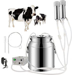 qlwy-mq 14l electric milking machine single bucket piston vacuum pulsation mini household milking machine goat milking supplies cow milker (color : cattle, size : 14l)