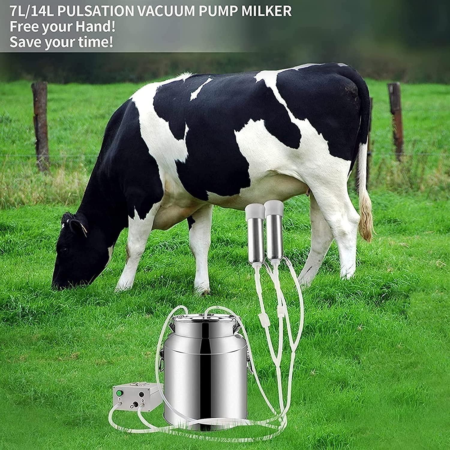 qlwy-mq 5l electric milking machine for goat cow, vacuum pulsation suction pump milker machine, mini household milking machine, farm goat milking supplies cow milker (color : cattle, size : 5l)