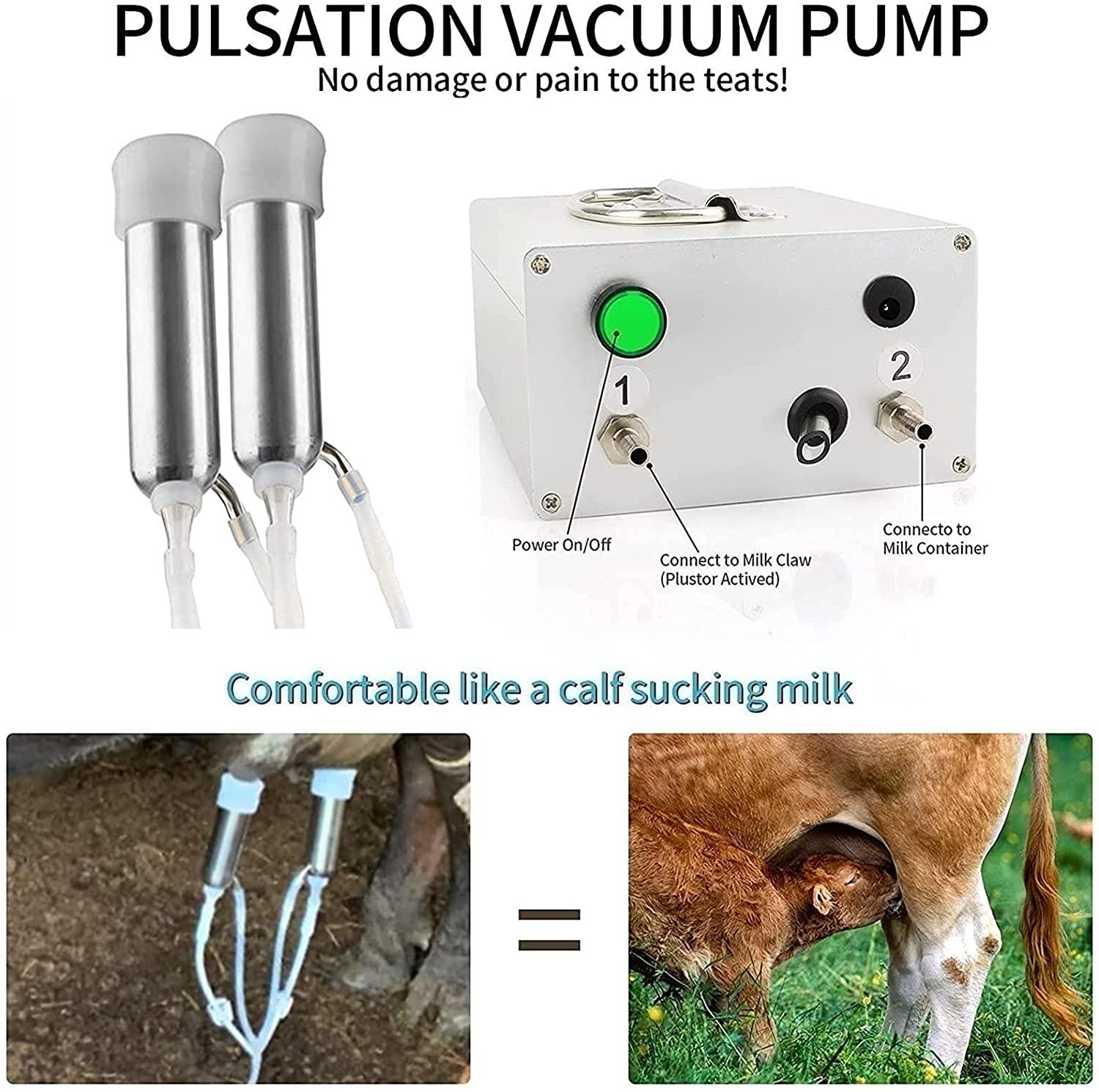 qlwy-mq 5l electric milking machine for goat cow, vacuum pulsation suction pump milker machine, mini household milking machine, farm goat milking supplies cow milker (color : cattle, size : 5l)