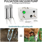 qlwy-mq electric portable milking machine for goats sheep, impulse milking supplies vacuum pump milker with 5l stainless steel milker livestock household domestic farm milking device