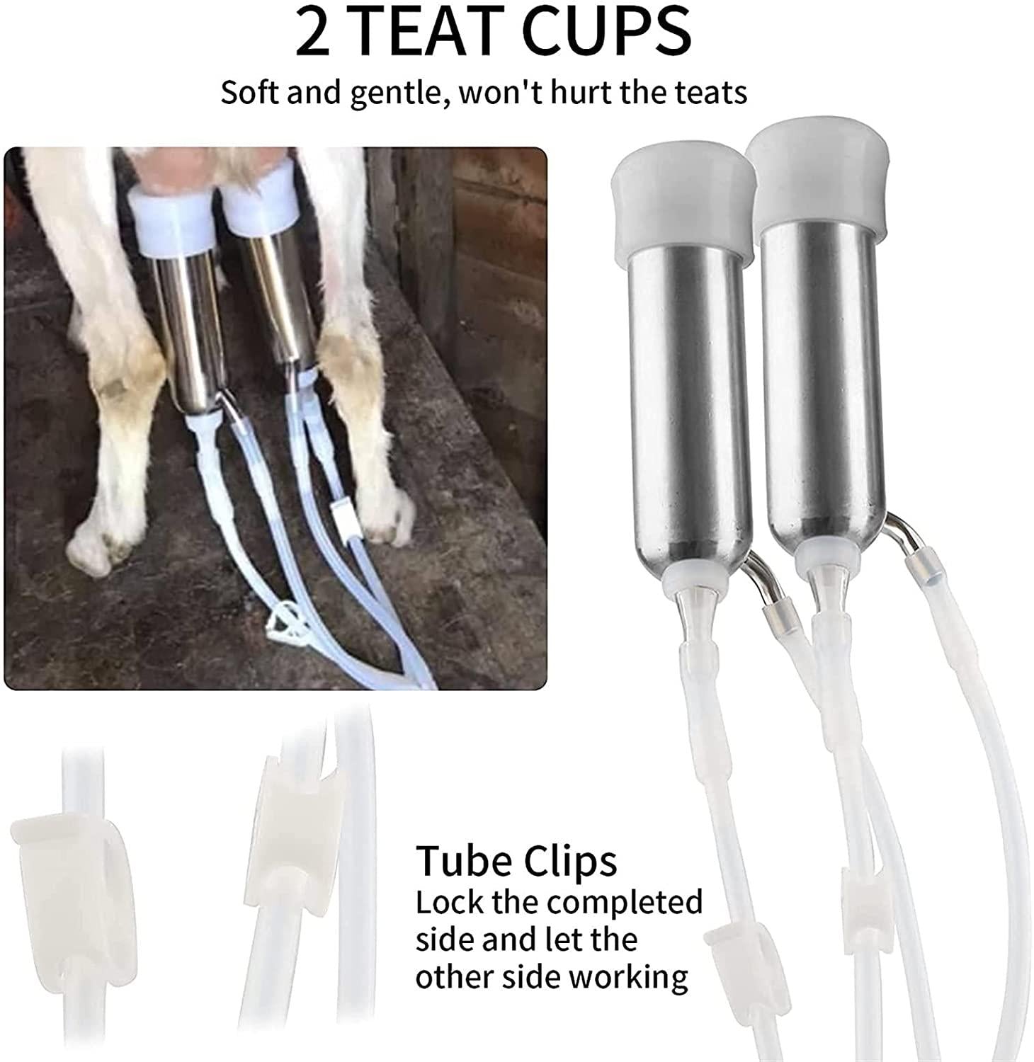 qlwy-mq 5l electric milking machine for goat cow, vacuum pulsation suction pump milker machine, mini household milking machine, farm goat milking supplies cow milker (color : cattle, size : 5l)