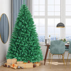 Costway 8ft Iridescent Tinsel Artificial Christmas Tree Green w/1704 Branch Tips