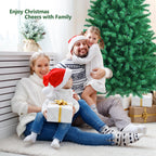 Costway 8ft Iridescent Tinsel Artificial Christmas Tree Green w/1704 Branch Tips