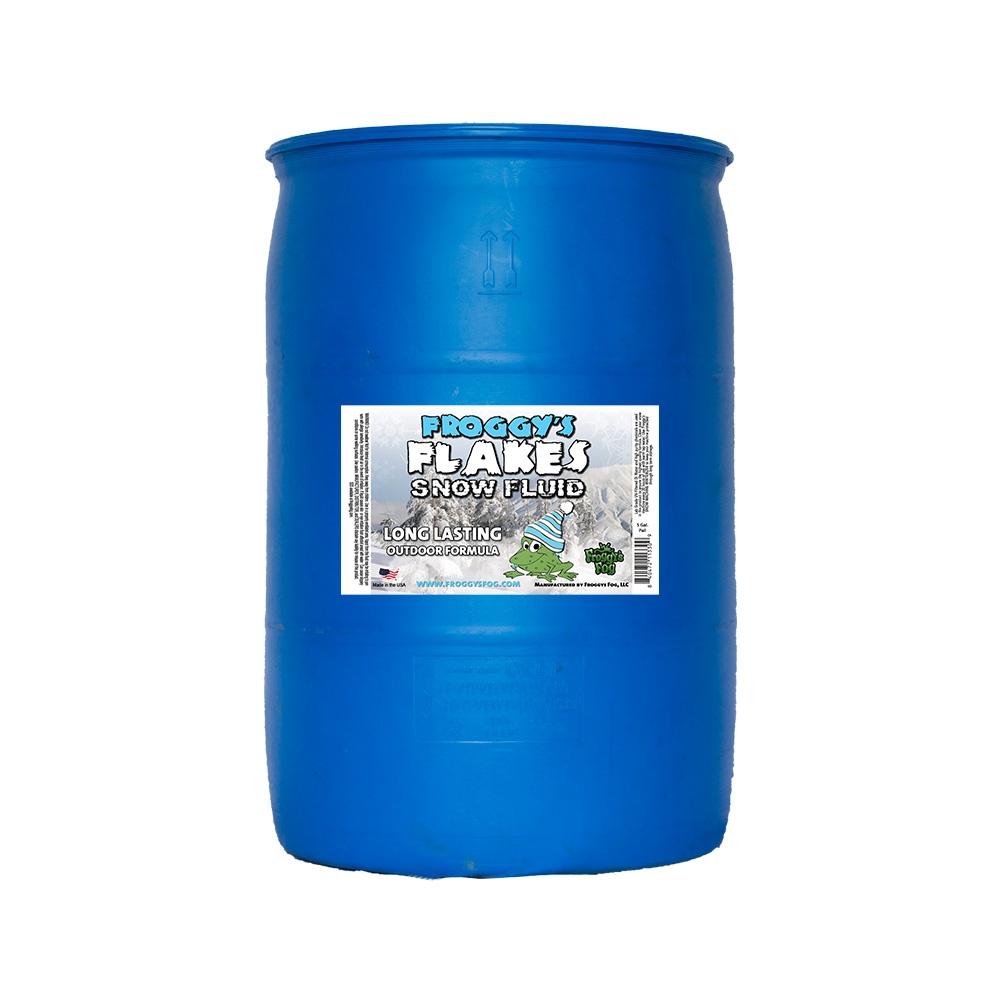 55 Gallon Drum - LONG LASTING Snow Juice Machine Fluid - Froggys Flakes (75 Foot Plus Float / Drop) Slow Evaporation Formula