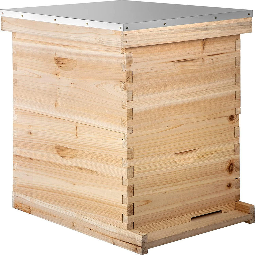 happybuy bee hive 20 frame beehive box 10 deep and 10 medium frames langstroth wooden beehive kit for beginners and pro beekeepers