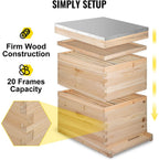 happybuy bee hive 20 frame beehive box 10 deep and 10 medium frames langstroth wooden beehive kit for beginners and pro beekeepers