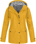 Rain Jacket Women Windbreaker Striped Climbing Raincoats Waterproof Lightweight Outdoor Hooded Trench Coats