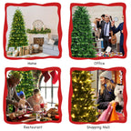 Costway 8FT Pre-Lit Hinged Christmas Tree 3402 PE &amp; PVC Tips w/ 620 Lights &amp; Foot Switch